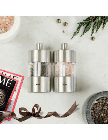 Juego de Molinillos de Sal y Pimienta Myle 8.38 cm Acero Inoxidable