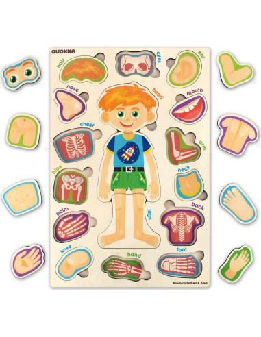 Puzzle Educativo Quokka Cuerpo Humano 37x25cm 3-5 Años