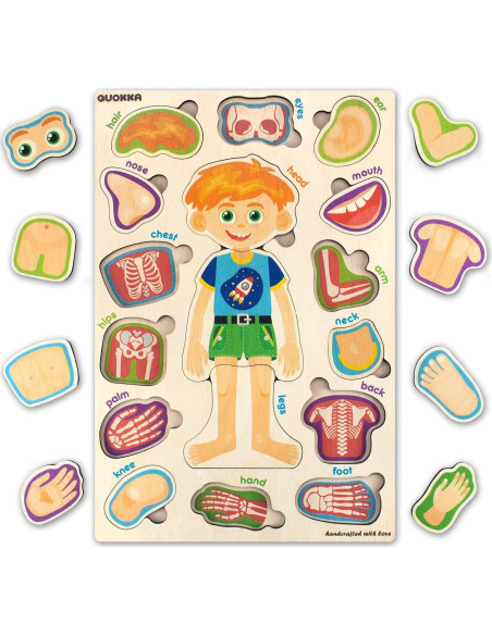 Puzzle Educativo Quokka Cuerpo Humano 37x25cm 3-5 Años