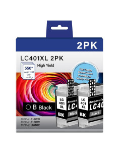 Cartuchos de Tinta Compatibles Brother LC401XL Negro (2 Unidades)