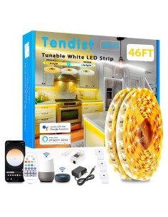 Tira LED blanca regulable 14m TENDIST 3000K-6500K WiFi