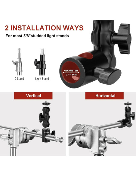 Adaptador de Montaje Lanxire L0212 para Soporte de Luz