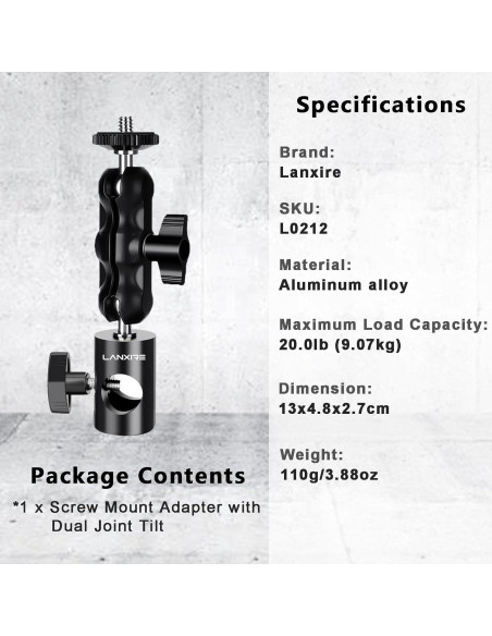 Adaptador de Montaje Lanxire L0212 para Soporte de Luz