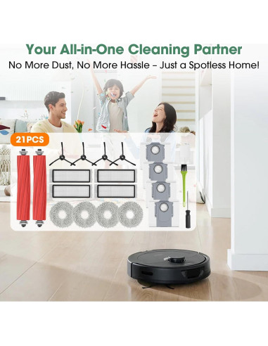 Kit de Accesorios 21 Piezas para Aspiradora Roborock Qrevo