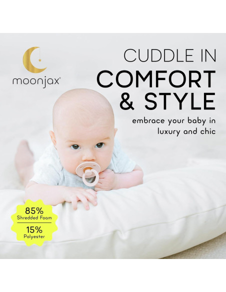Almohada de Lactancia Moonjax Blanco Lunar 70x24 cm Espuma Viscoelástica Almohada de Lactancia Moonjax Blanco Lunar 70x24 cm Espuma Viscoelástica