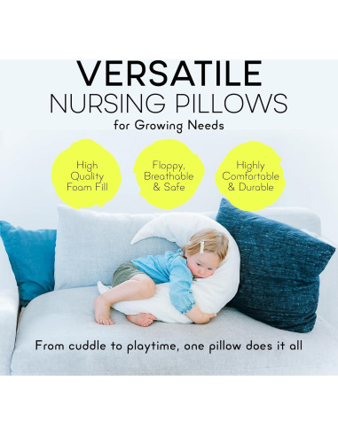 Almohada de Lactancia Moonjax Blanco Lunar 70x24 cm Espuma Viscoelástica