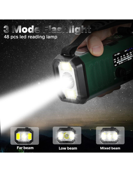 Radio de Emergencia Leaton 10000mAh con Linterna y SOS Radio de Emergencia Leaton 10000mAh con Linterna y SOS