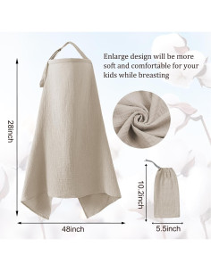 Cubierta de Lactancia 100% Algodón Caqui con Aro Rígido 2