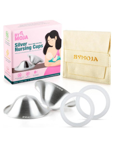 Copas de Lactancia de Plata 999 BYMOJA - 2 Protectores de Pezón