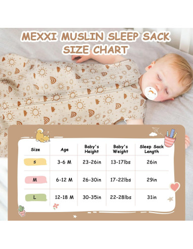 Saco de Sueño MEXXI para Bebés 6-12 Meses 1.0 TOG