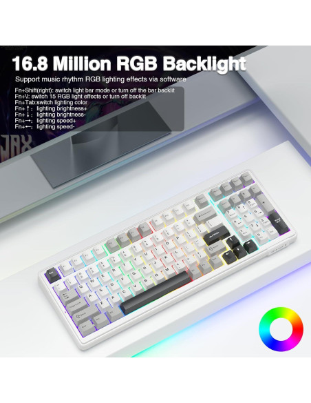 Teclado Mecánico Inalámbrico AULA F99 RGB 99 Teclas