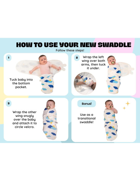 Sacos de Dormir Swaddle Lovilli Co - 2 Unidades Algodón 3-6 Meses