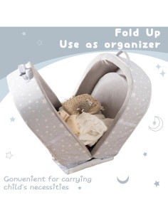 Cama de viaje portátil BYBYME - Cuna plegable impermeable gris 2