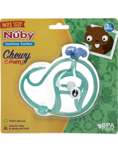 Chupete Nuby Chewy Chums Silicona Ballena 3M+ 81.9g