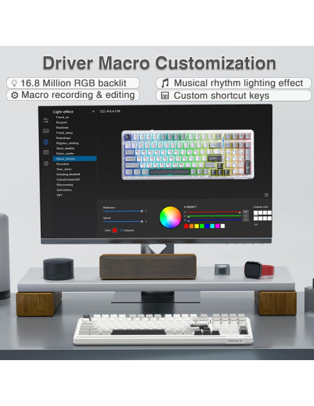 Teclado Mecánico Inalámbrico AULA F99 RGB 99 Teclas