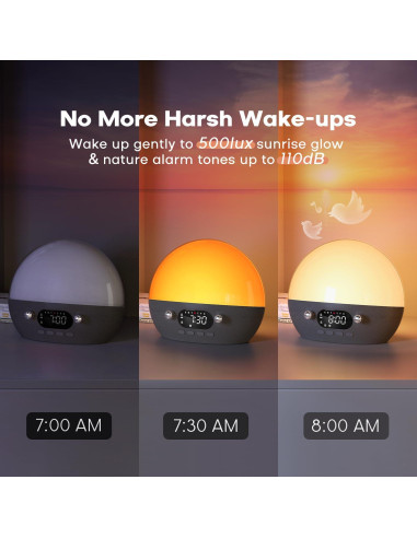 Reloj Despertador Dekala RestOnn con Luz y Sonidos Naturales