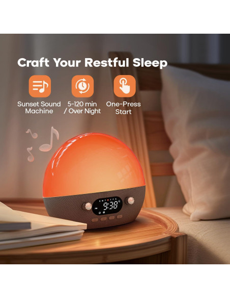 Reloj Despertador Dekala RestOnn con Luz y Sonidos Naturales