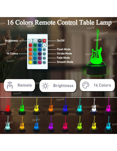 Lámpara de Mesa 3D de Bajo Eléctrico Fanrui LED Regulable