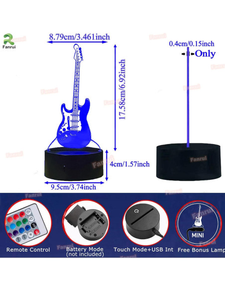 Lámpara de Mesa 3D de Bajo Eléctrico Fanrui LED Regulable
