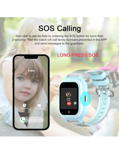 Reloj Inteligente 4G para Niños Wonlex KT23 Azul GPS