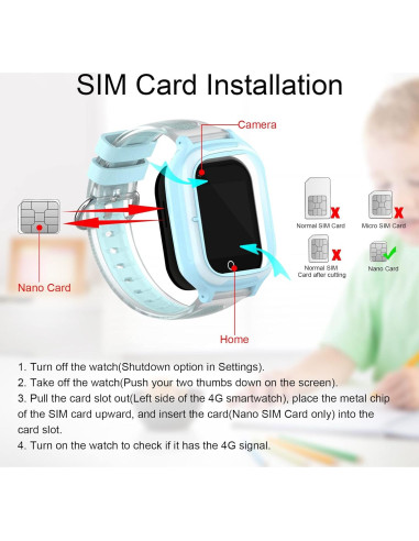 Reloj Inteligente 4G para Niños Wonlex KT23 Azul GPS