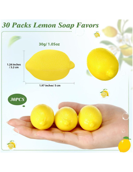 30 Jabones de Limón Dansib para Baby Shower y Regalos