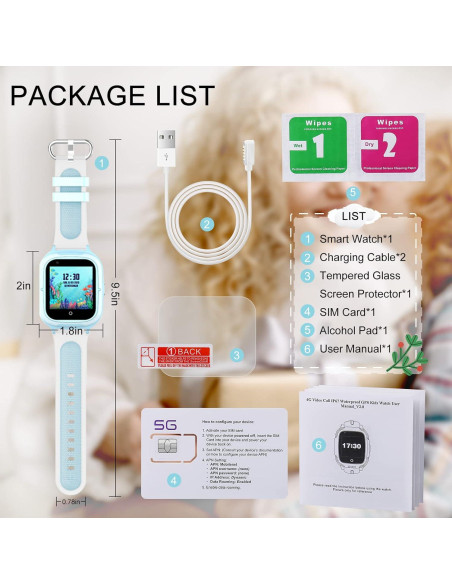 Reloj Inteligente 4G para Niños Wonlex KT23 Azul GPS