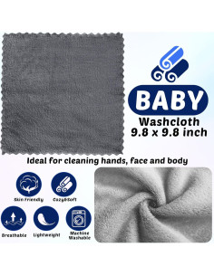 Buryeah Toallas con Capucha y Paños para Bebé - 20 Piezas 2