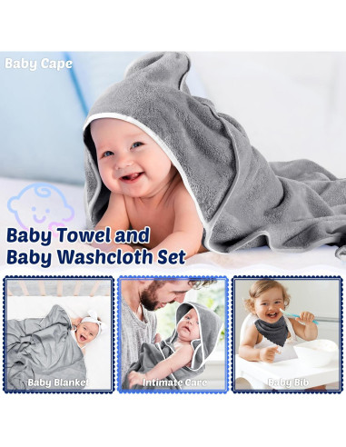 Buryeah Toallas con Capucha y Paños para Bebé - 20 Piezas