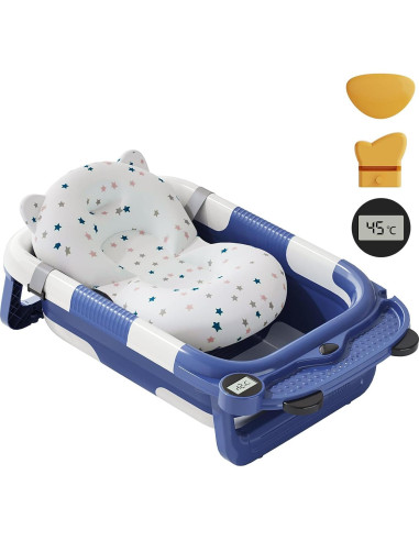 Bañera Plegable para Bebés BBtinker con Monitor de Temperatura