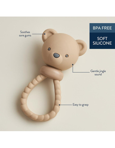 Sonajero Mordedor de Silicona Itzy Ritzy Oso - 3 Meses+