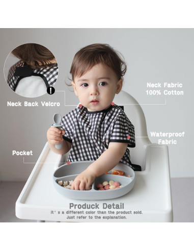 Babero Impermeable de Manga Corta Plie para Bebés 6-24 Meses