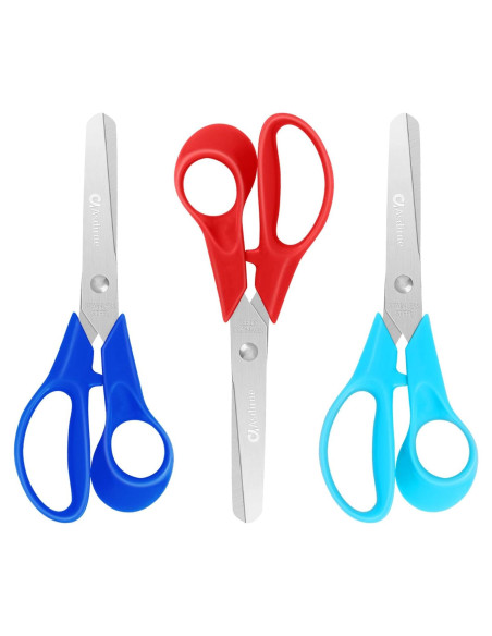 Tijeras para Niños Asdirne 5" Punta Romo Seguridad Paquete 3