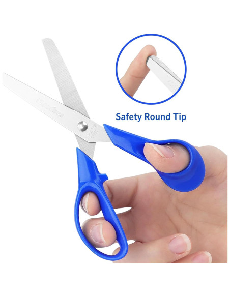 Tijeras para Niños Asdirne 5" Punta Romo Seguridad Paquete 3