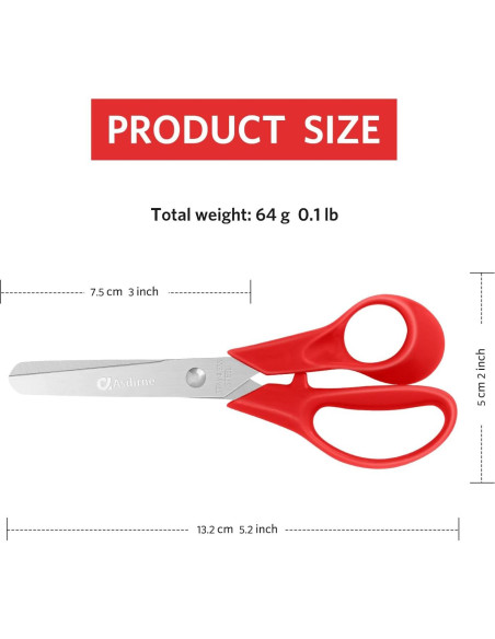 Tijeras para Niños Asdirne 5" Punta Romo Seguridad Paquete 3