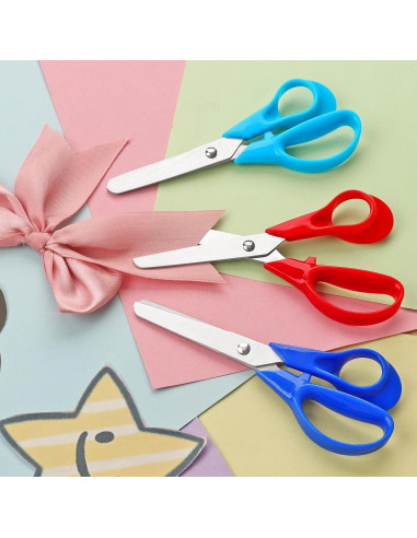 Tijeras para Niños Asdirne 5" Punta Romo Seguridad Paquete 3