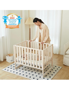 Cuna Mini Convertible MAMAZING 100% Madera Natural 4 Alturas 2