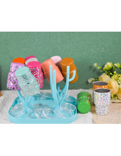 Soporte de Secado AGH para 12 Mini Vasos - Rojo Plegable 2