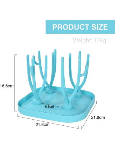 Soporte de Secado AGH para 12 Mini Vasos - Rojo Plegable