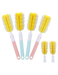 4 Cepillos Limpiadores de Botellas Maahongh con 2 Cabezas