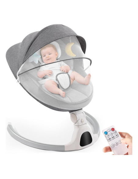 Columpio para Bebés GYARING 008 Portátil con Música y Control Remoto