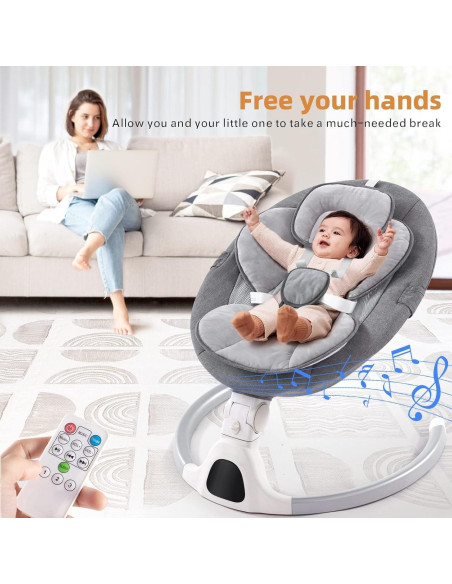 Columpio para Bebés GYARING 008 Portátil con Música y Control Remoto