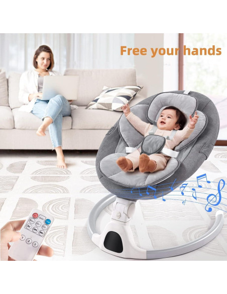 Columpio para Bebés GYARING 008 Portátil con Música y Control Remoto