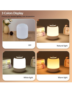 Luz Nocturna Táctil Deogos 2 Pack Regulable USB 12cm 2