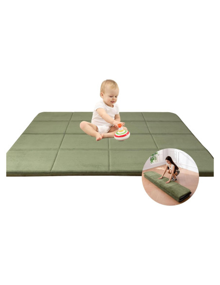 Alfombra de Juego MAXYOYO 200x200cm Verde Antideslizante