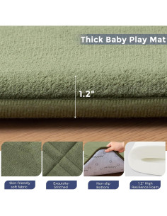 Alfombra de Juego MAXYOYO 200x200cm Verde Antideslizante 2