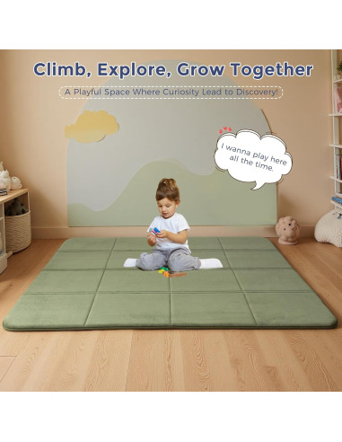 Alfombra de Juego MAXYOYO 200x200cm Verde Antideslizante