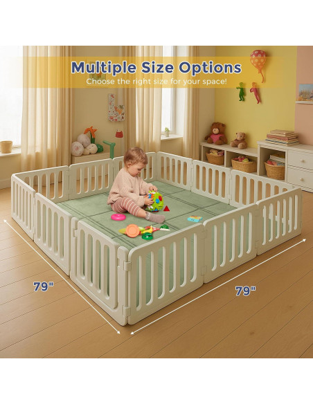 Alfombra de Juego MAXYOYO 200x200cm Verde Antideslizante