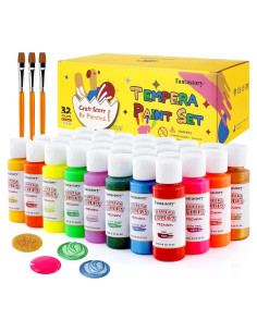 Pintura Tempera Lavable Fantastory 32 Colores 60 ml Niños