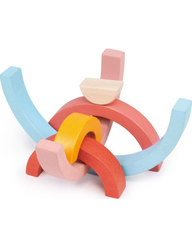 Túnel del Atardecer Mentari - Juguete de Madera 6 Piezas 22x11cm